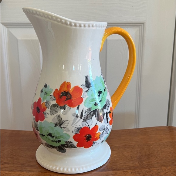 The Pioneer Woman Flea Market White Decorated Floral 2-Quart Pitcher - Picture 2 of 11